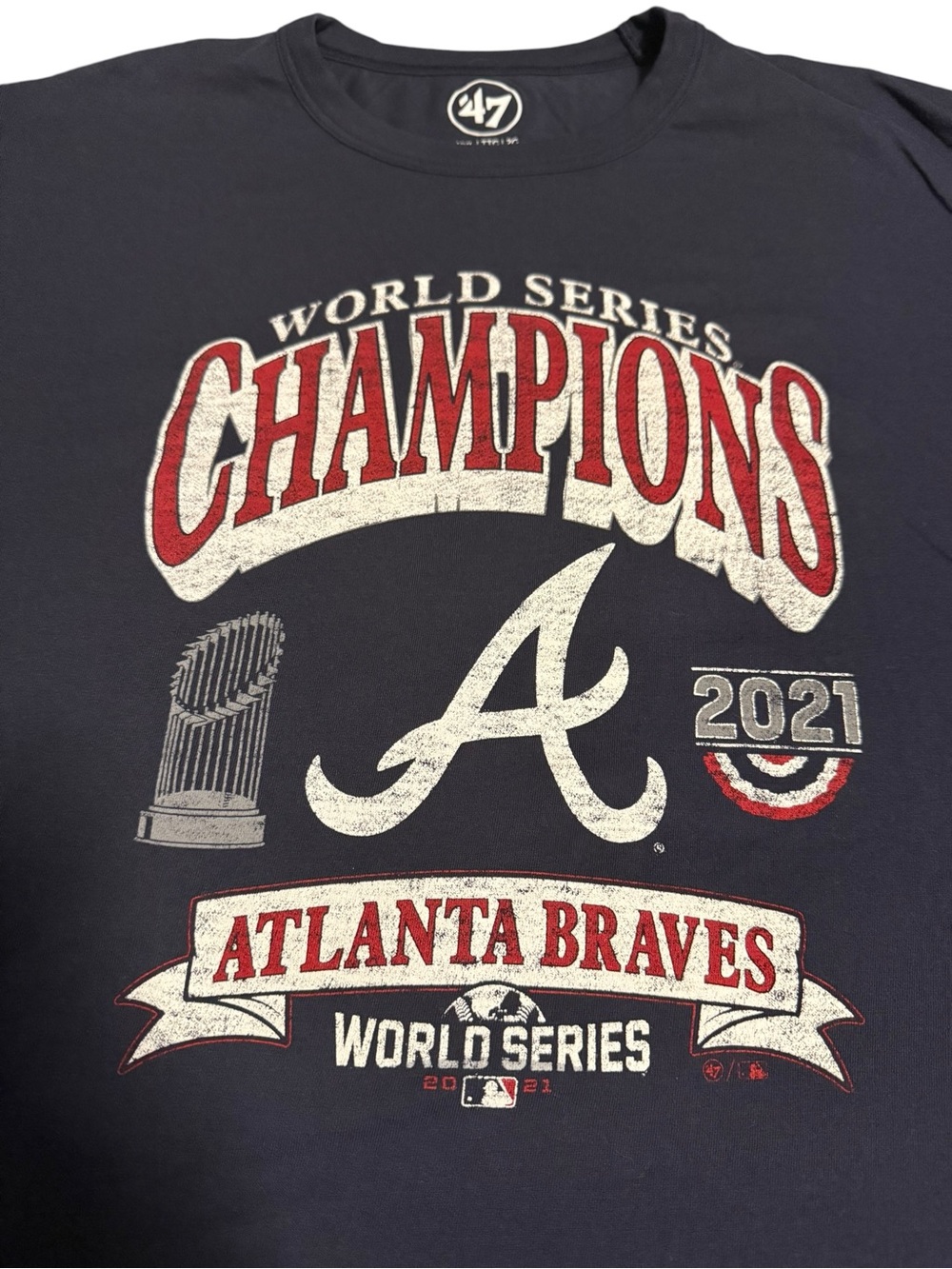 47 Atlanta Braves World Series Champions Unisex Navy SS Tee T Shirt NWOT